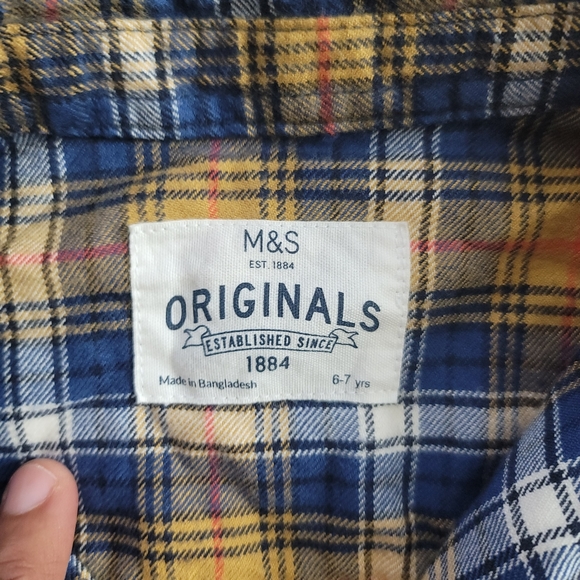Marks&Spencer and faded glory size 6-7 flannel shirts - Picture 3 of 11